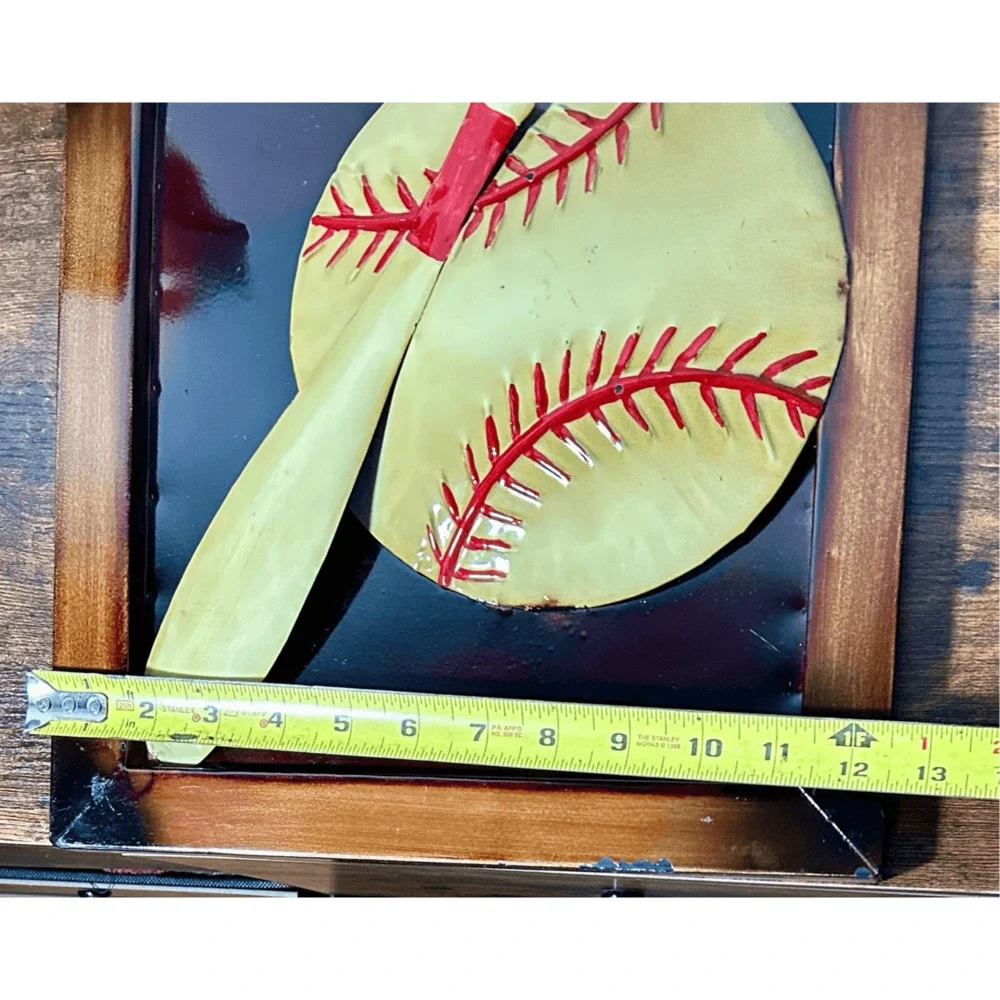 Children’ Room Metal Wall Art- Basketball & Baseball- 12.5”x12.5”
